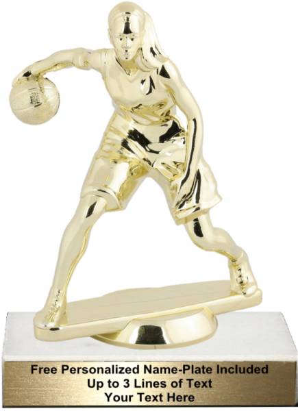 5 3/4" Gold Female Crossover Basketball Trophy Kit
