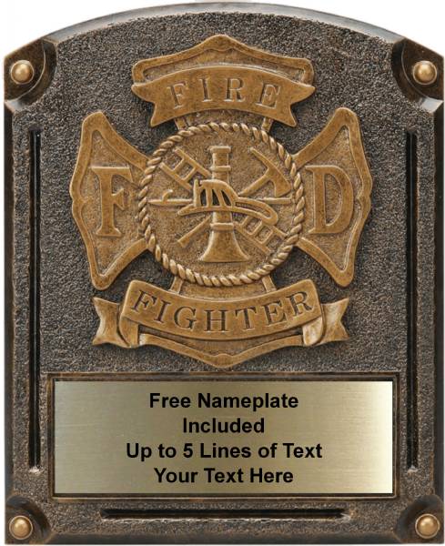 Fire Fighter - Legends of Fame Series Resin Plate 6" x 8"
