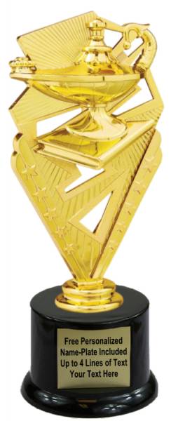 8" Lamp of Knowledge Action Trophy Kit with Pedestal Base