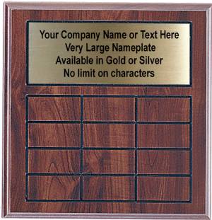 Cherry Finish Perpetual Plaque Complete - 12 Plates