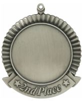 2 3/4" 2nd Place Silver Award Medal with 2" Insert Holder