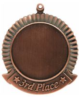 2 3/4" 3rd Place Bronze Award Medal with 2" Insert Holder