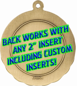 Back View 3D Racing Motion Medal 2 3/4