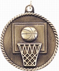 High Relief BASKETBALL Medal