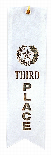 3rd Place White Award Ribbon with Card