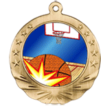 3D 2 3/4" Basketball Motion Medal
