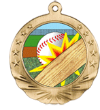 3D Baseball Motion Medal 2 3/4"