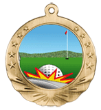 3D Golf Motion Medal 2 3/4"