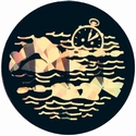 2" Black/Gold SWIMMING Mylar