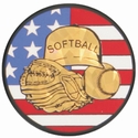 2" US Flag Softball Holographic Mylar Trophy Insert