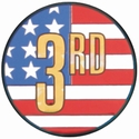 2" US Flag 3rd Place Mylar insert