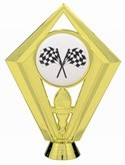 Gold w/Color 5 1/2" Crossed Flags figure