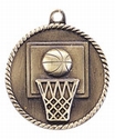 High Relief BASKETBALL Medal