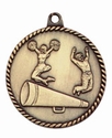 High Relief CHEERLEADER Medal