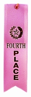 4th Place Pink Award Ribbon with Card