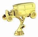 Gold 4-1/2" Hot Rod/Open Hood Car figure