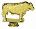 Gold 3-1/2" Hereford Bull Figure
