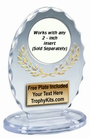 Clear Gold 5 1/4" Standing Oval Award