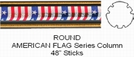 Round American Flag Column Full 48" stick