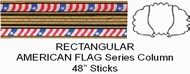 Rectangular American Flag Column Full 48" stick
