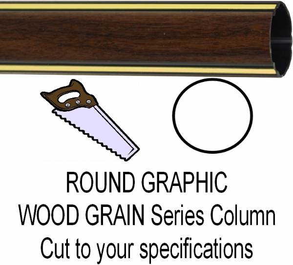 Round Walnut Finish Graphic Trophy Column - Cut to Length