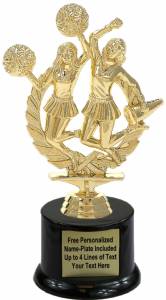 8" Double Cheerleaders Trophy Kit with Pedestal Base