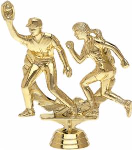 4 5/8" Double Action Softball Gold Trophy Figure
