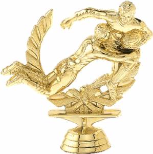 4 3/8" Double Action Rugby Gold Trophy Figure