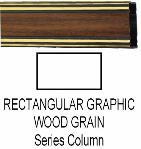Rectangular Walnut Finish Graphic Trophy Column Full 45" stick