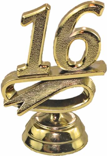 2 1/4" Gold "16" Year Date Trophy Trim Piece