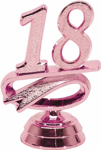 2 1/2" Pink "18" Year Date Trophy Trim Piece