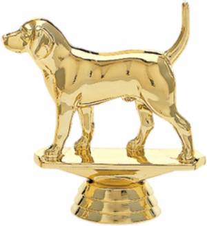 3 1/4" Beagle Dog Gold Trophy Figure