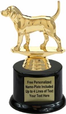 5 1/4" Beagle Dog Trophy Kit with Pedestal Base