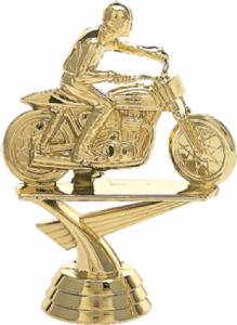 4" Motorcycle Flattrack Gold Trophy Figure