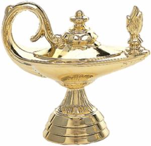 3" Lamp of Knowledge Gold Trophy Figure