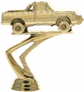 4" Pick-up Truck 4 x 4 Gold Trophy Figure