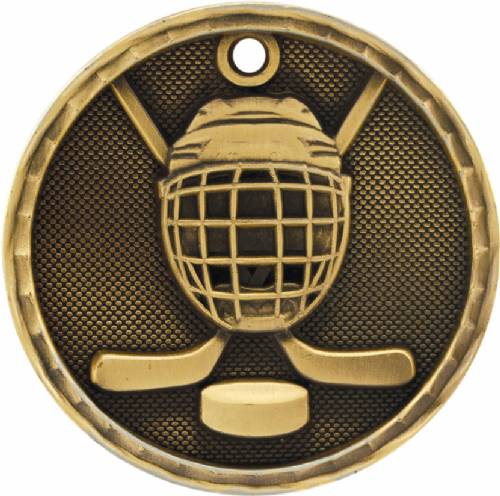 2" Hockey 3-D Award Medal #2
