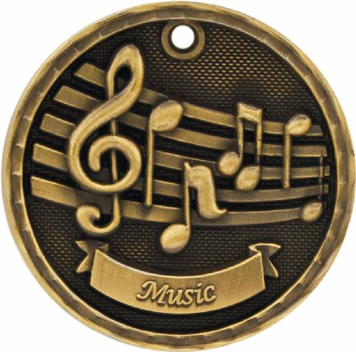2" Music 3-D Award Medal #2