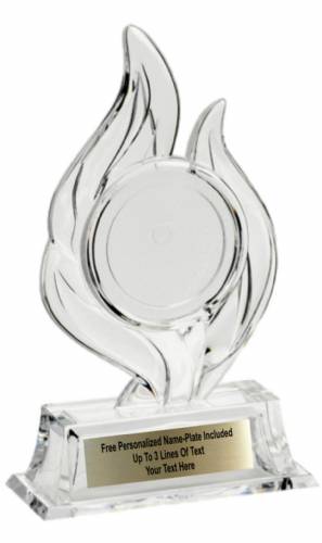 Clear 6 3/4" Krystal Flame Insert Holder Award