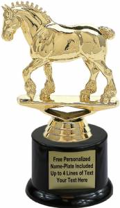 6" Draft Horse Trophy Kit with Pedestal Base