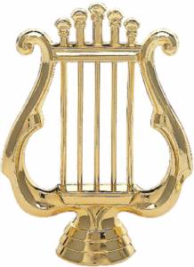 4 1/4" Music Lyre Gold Trophy Figure