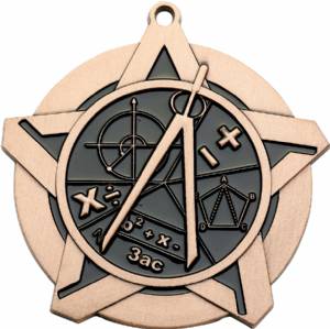 2 1/4" Super Star Series Math Award Medal #4