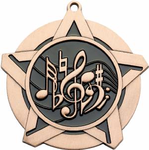2 1/4" Super Star Series Music Award Medal #4