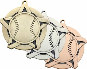 2 1/4" Super Star Series Baseball Award Medal