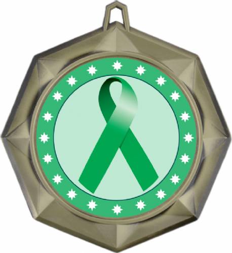 Green Ribbon Awareness 3" Award Medal #2