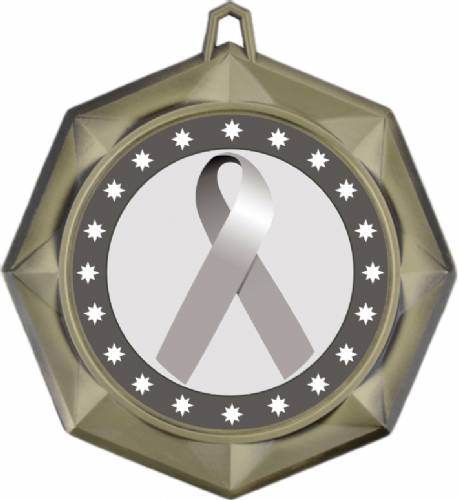 Grey Ribbon Awareness 3" Award Medal #2