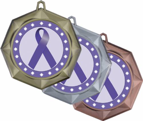 Purple Ribbon Awareness 3" Award Medal