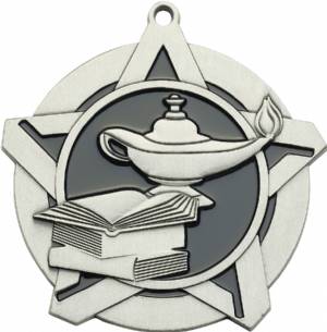 2 1/4" Super Star Series Lamp of Knowledge Award Medal #3