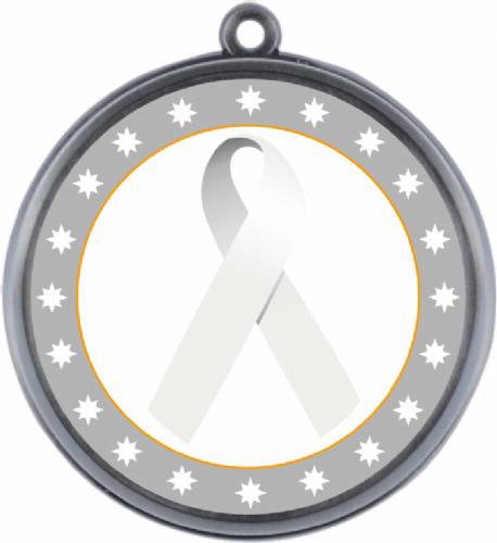 White Ribbon Awareness 2 1/4" Award Medal #3