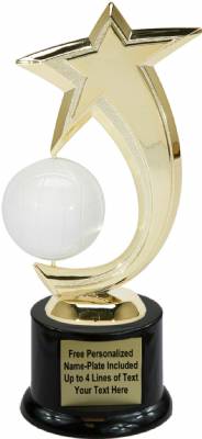 8" Volleyball Shooting Star Spinning Trophy Kit with Pedestal Base